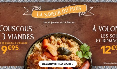 La saveur du mois  le couscous aux 3 viandes dans votre restaurant Flunch à Vannes