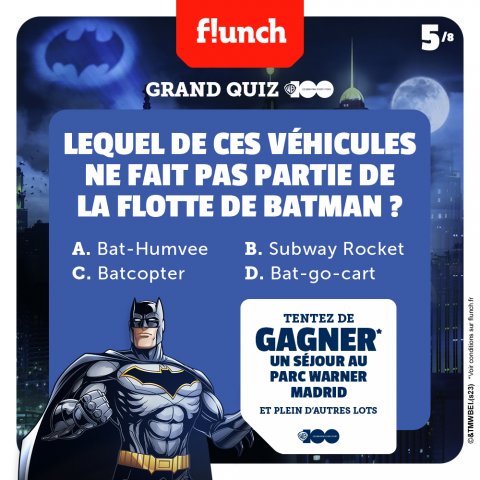 Participez au grand quiz Batman et remportez un menu Batman burger !